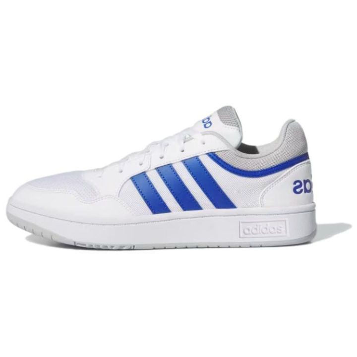 Adidas Adidas Hoops 3.0 Slip Resistant Abrasion Resistant Low top Skateboard Shoes Men's White Blue