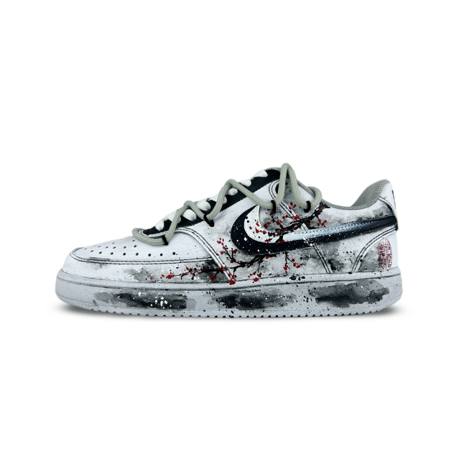 Nike Nike Court Vision 1 Ink Wash Blooming Plum Blossom In The Snow Abrasion Resistant Abrasion Resistant Low top