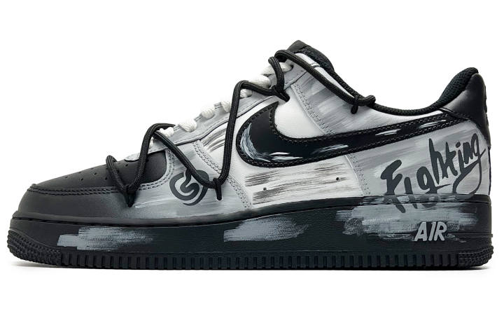 Nike Nike Air Force 1 Outdoor Outfit Abrasion Resistant Slip Resistant Low top Skateboard Shoes Unisex Black White