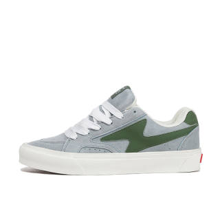 HOMDOON Skate Shoes Slip Resistant Abrasion Resistant Low top Skateboard Shoes Unisex Gray Green