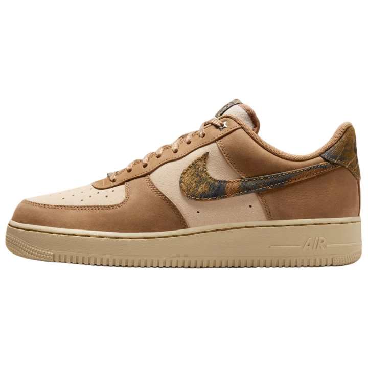 Nike Nike Air Force 1 Leather Cushioning Low top Skateboard Shoes Unisex Brown