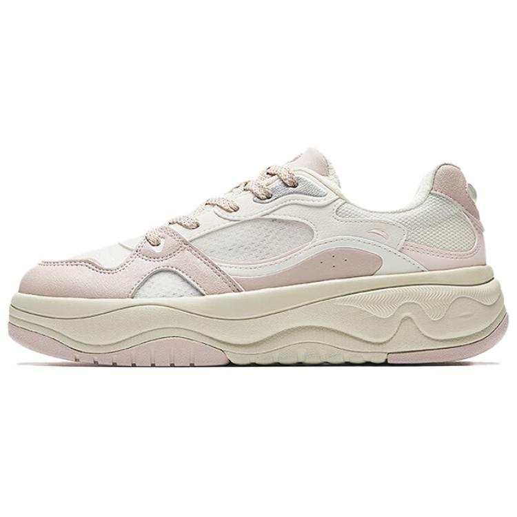 Anta Abrasion Resistant Breathable Abrasion Resistant Breathable Low top Skateboard Shoes Women's White Pink