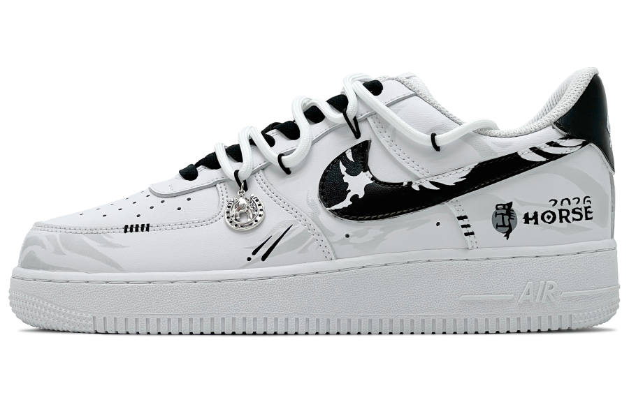 Nike Nike Air Force 1 Abrasion Resistant Low top Skateboard Shoes Men's Black White