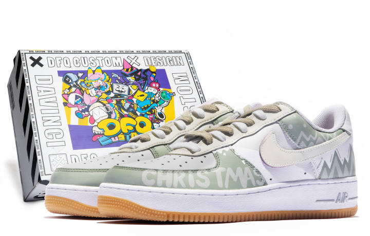 Nike Nike Air Force 1 Low top Skateboard Shoes Unisex White Green