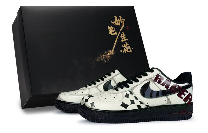 Nike Nike Air Force 1 Smooth Writing, Swift Action Abrasion Resistant Low top Skateboard Shoes Unisex Black White