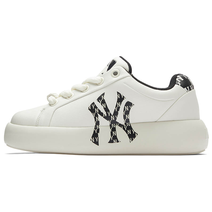 MLB Chunky Classic Slip Resistant Low top Skateboard Shoes Unisex Black White