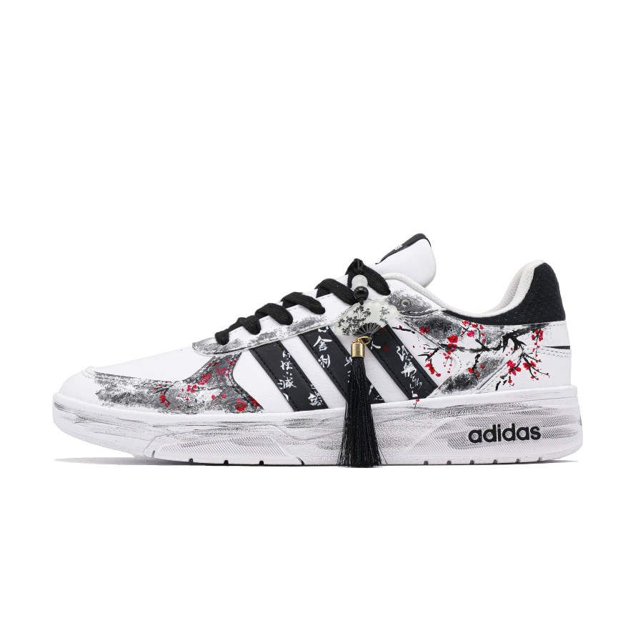 Adidas Neo Courtbeat Ink Wash Plum Fragrance Low top Skateboard Shoes Unisex White Black Red