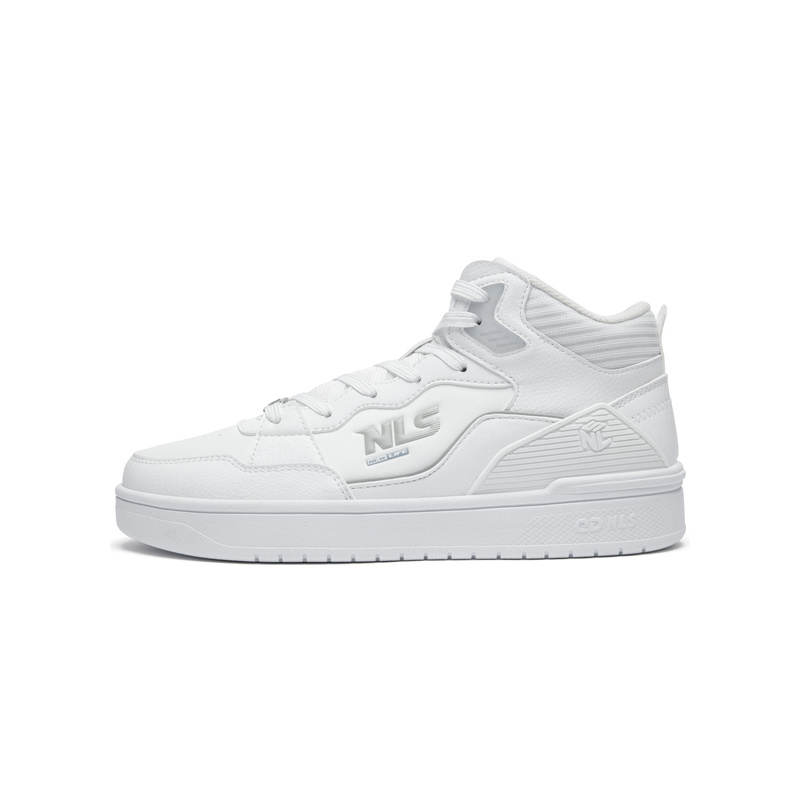 QIAODAN Comfortable Lightweight Breathable Lightweight And Breathable Mid top Skateboard Shoes Women's White Gray