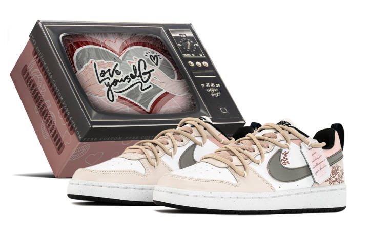 Nike Nike Court Borough Low 2 Height Increasing Low top Skateboard Shoes Women's Gray Pink