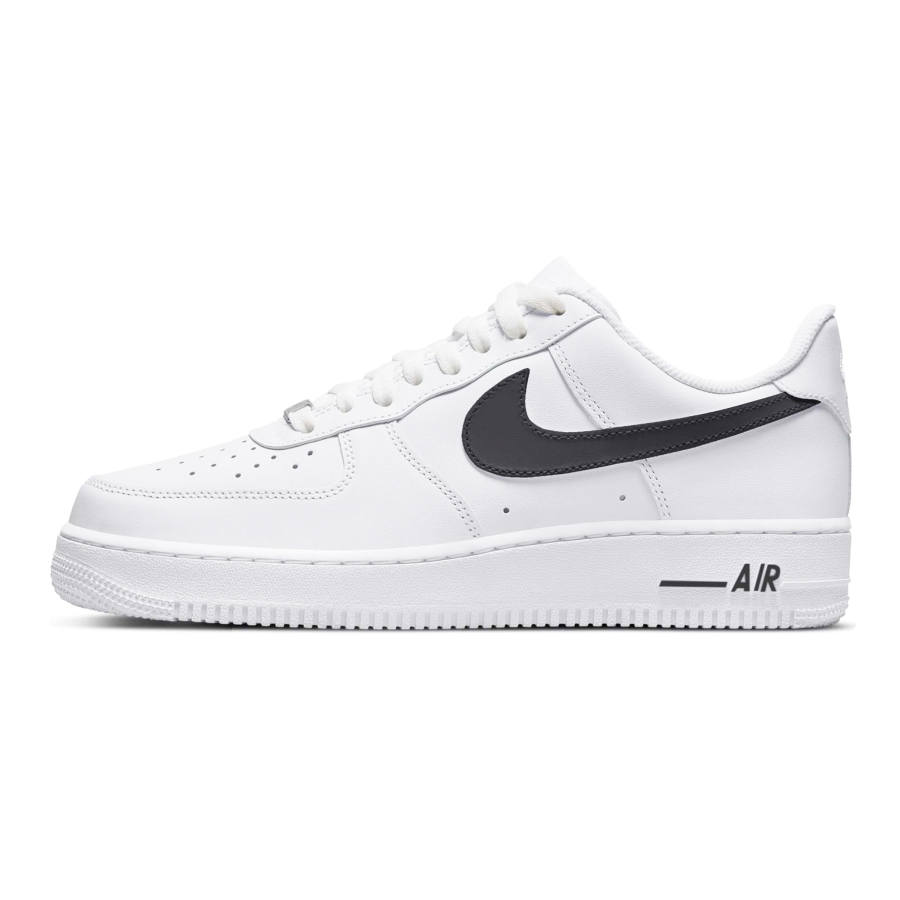 Nike Nike Air Force 1 Black Cow Leather Coverage Slip Resistant Abrasion Resistant Low top Skateboard Shoes Men's White