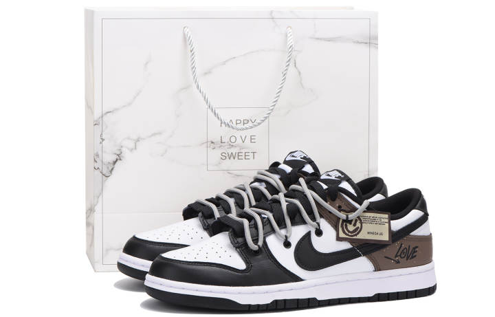 Nike Nike Leather Coverage Slip Resistant Abrasion Resistant Balance Low top Skateboard Shoes Men's Earth Tone