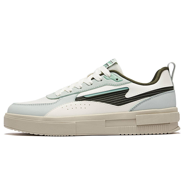 Erke Abrasion Resistant Slip Resistant Low top Skateboard Shoes Men's Microcrystal White Light Gray Green
