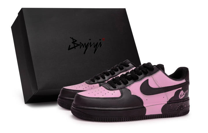 Nike Nike Air Force 1 Low top Skateboard Shoes Unisex Black Pink Purple