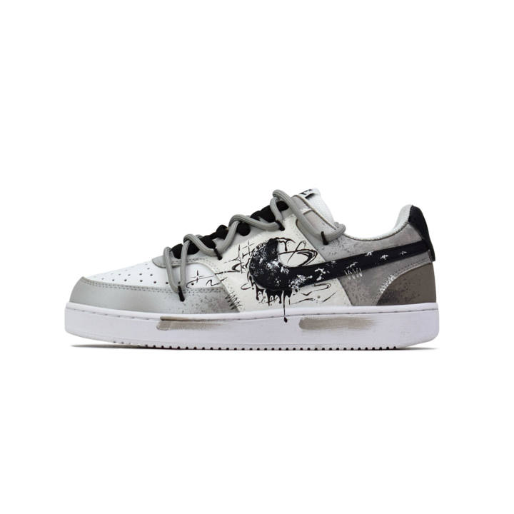 Nike Nike Court Vision 1 Abrasion Resistant Low top Skateboard Shoes Unisex Black White Gray