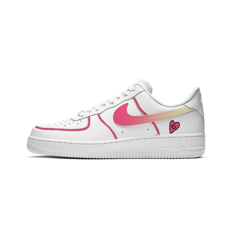 Nike Nike Air Force 1 LOW Love Abrasion Resistant Abrasion Resistant Low top Skateboard Shoes Women's White Pink Yellow