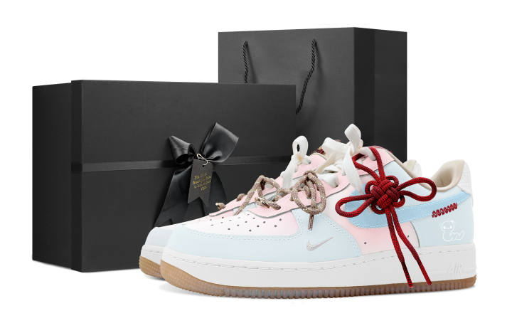 Nike Nike Air Force 1 Slip Resistant Abrasion Resistant Low top Skateboard Shoes Women's Light Blue