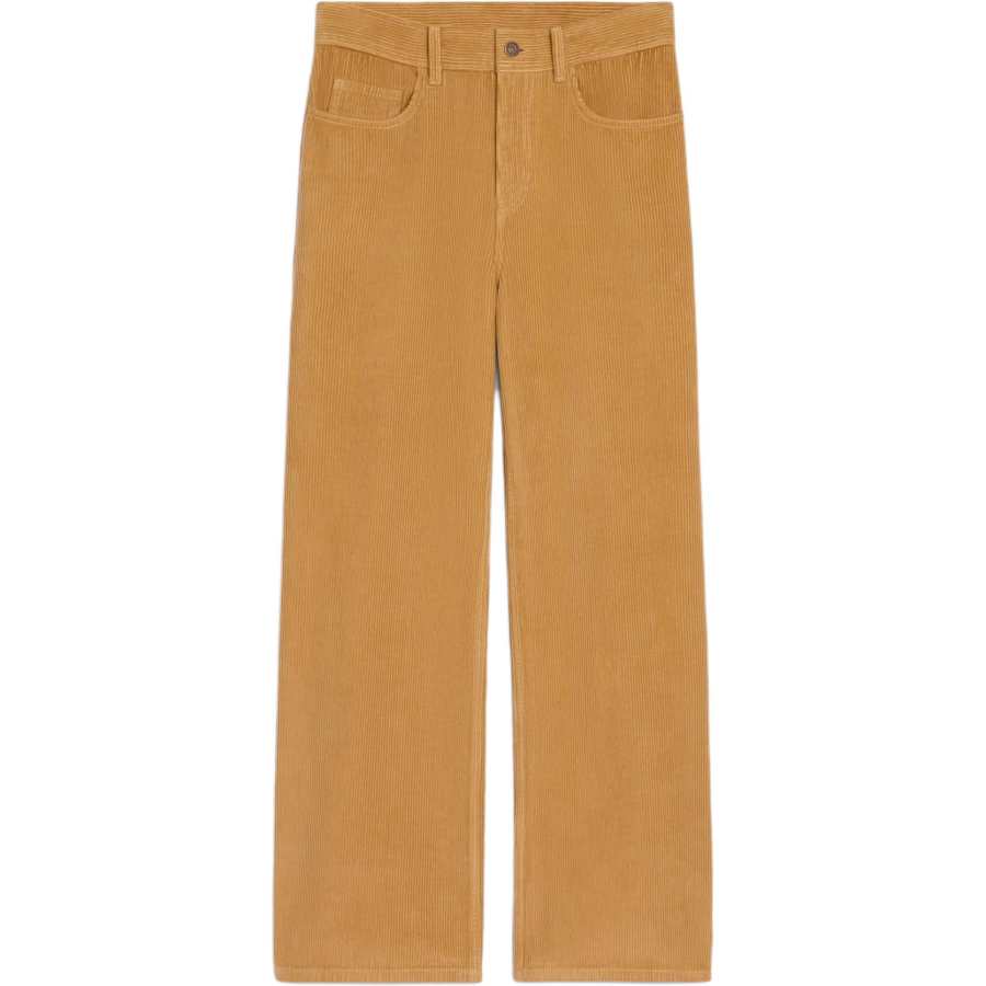 CELINE Jeans Women's Yellow Moderate Wide Leg Pants