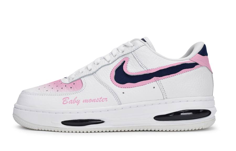 Nike Nike Air Force 1 Slip Resistant Low top Skateboard Shoes Men's White Blue Pink