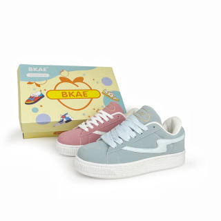 BKAE Slip Resistant, Abrasion Resistant, Lightweight Low top Skateboard Shoes Unisex Pink Gray Mismatched