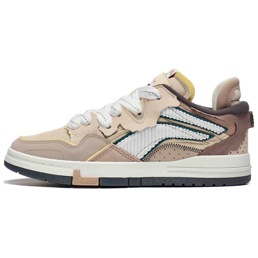 Li-Ning Li Ning Wave PRO Wear resistant And Lightweight Low top Skateboard Shoes Women's Beige Umber