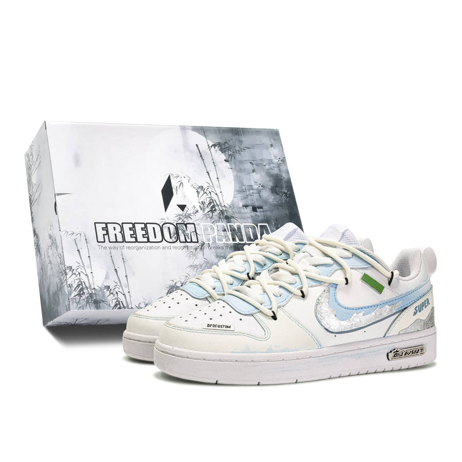 Nike Nike Court Borough Freedom Panda, Box, Riding The Waves Slip Resistant Low top Skateboard Shoes GS Beige