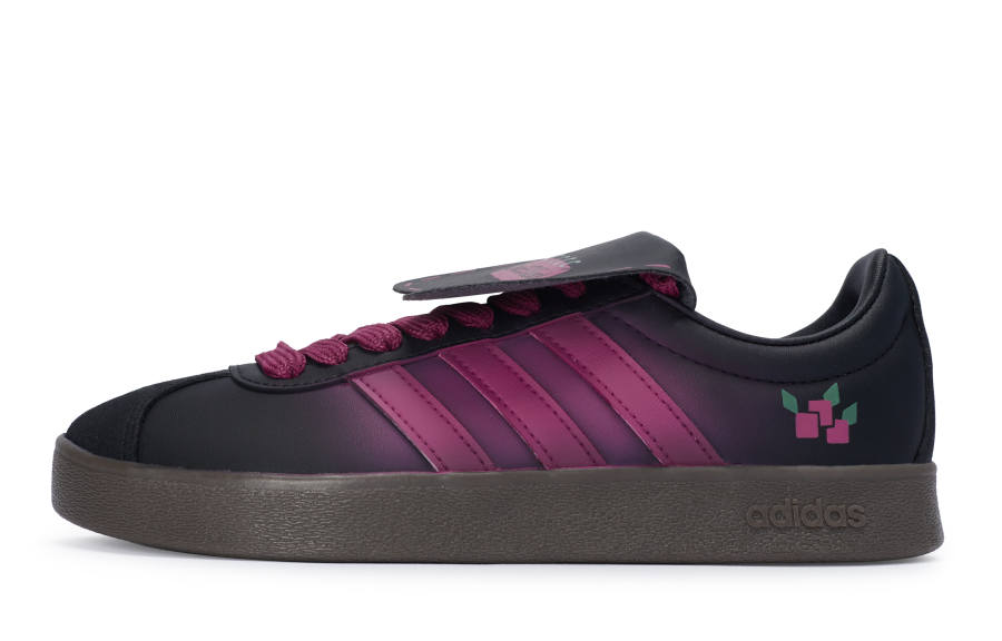 Adidas Neo Vl Court 811 Manufacturing, Carbonated Berry Beverage Low top Skateboard Shoes Unisex Black Rose Fuchsia