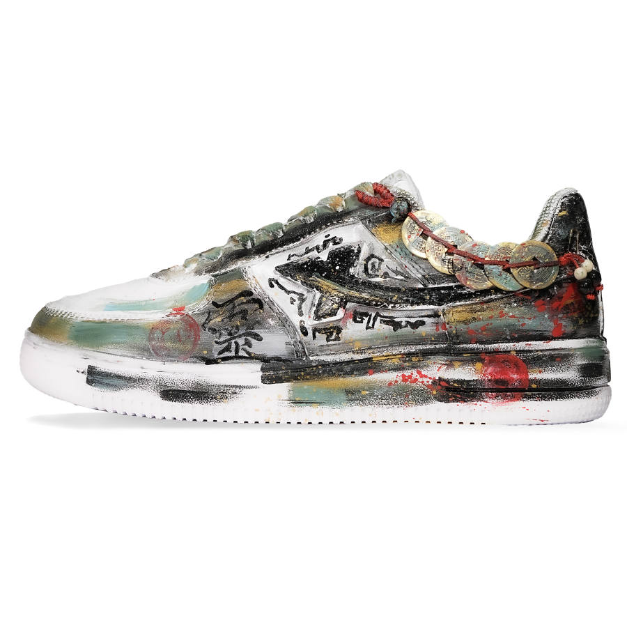 XTEP Air Force 1 Slip Resistant Cushioning Abrasion Resistant Low top Skateboard Shoes Unisex White Black