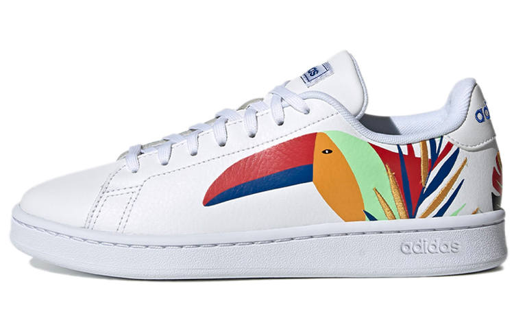 Adidas Neo ADVANTAGE Synthetic Leather Comfortable Abrasion Resistant Low top Skateboard Shoes Women's White Red