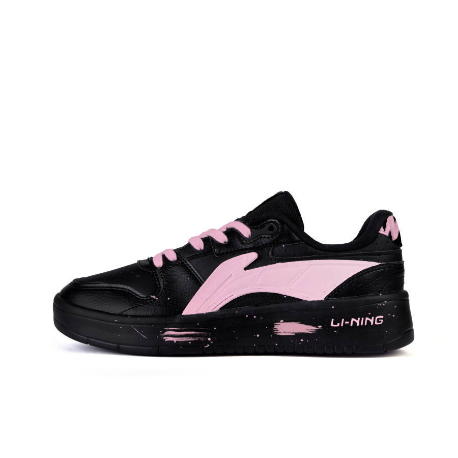 Li-Ning Li Ning Slip Resistant Cushioning Abrasion Resistant Low top Skateboard Shoes Men's Black Pink