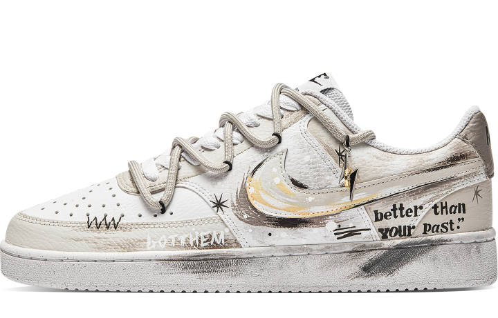 Nike Nike Court Vision 1 LOW Bohemian, Galaxy Aesthetics, Star, Distressed Hand Drawn Low top Skateboard Shoes Unisex