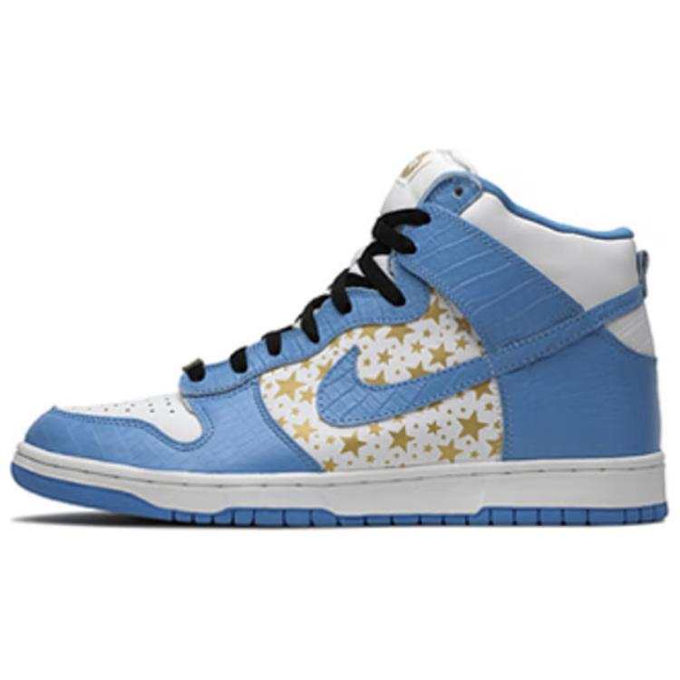 Nike Supreme x Nike Dunk SB Prototype Slip Resistant Abrasion Resistant High top Skateboard Shoes Men's Blue