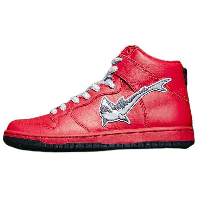 Nike Nike Dunk SB High 'Red Shark' Leather Slip Resistant, Abrasion Resistant, Breathable, Support High top Skateboard Shoes