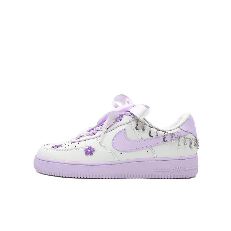 Nike Nike Air Force 1 Slip Resistant Abrasion Resistant Low top Skateboard Shoes Unisex Taro Purple