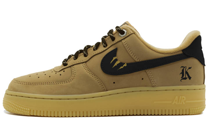 Nike Nike Air Force 1 Kami Slip Resistant Abrasion Resistant Low top Skateboard Shoes Unisex Wheat