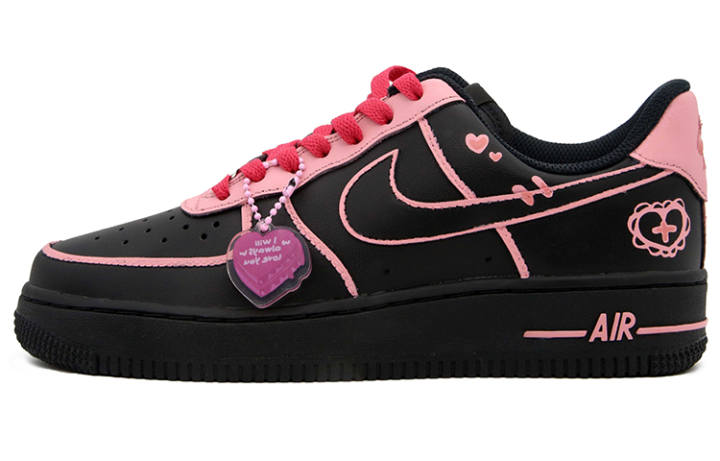 Nike Nike Air Force 1 Graffiti Journal Skateboard Shoes Women's Pink Black