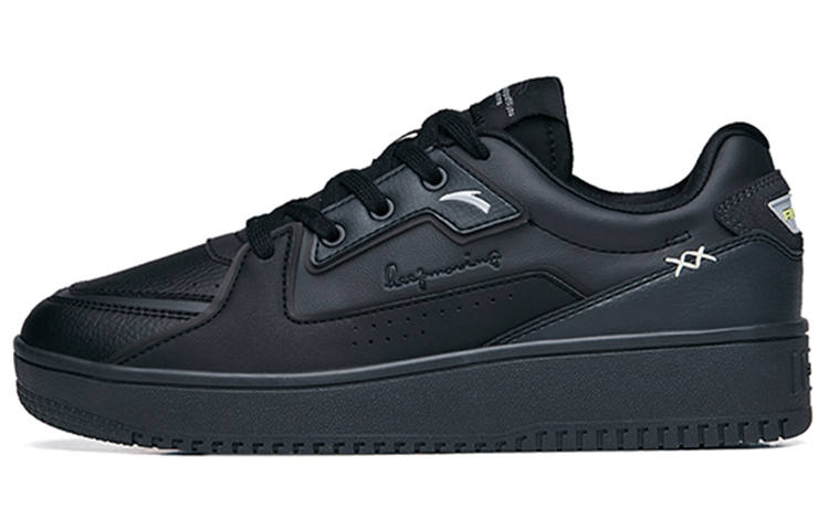 Anta Life Collection Lightweight Abrasion Resistant Low top Skateboard Shoes Men's Black Gray Silver