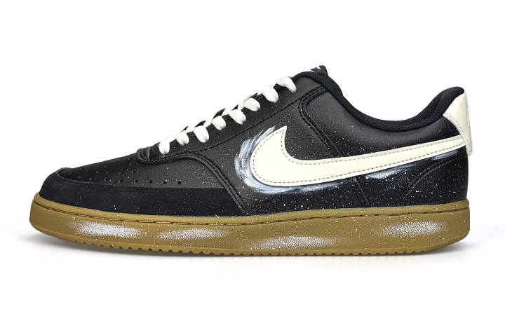 Nike Nike Court Vision 1 Abrasion Resistant Low top Skateboard Shoes Men's Black White