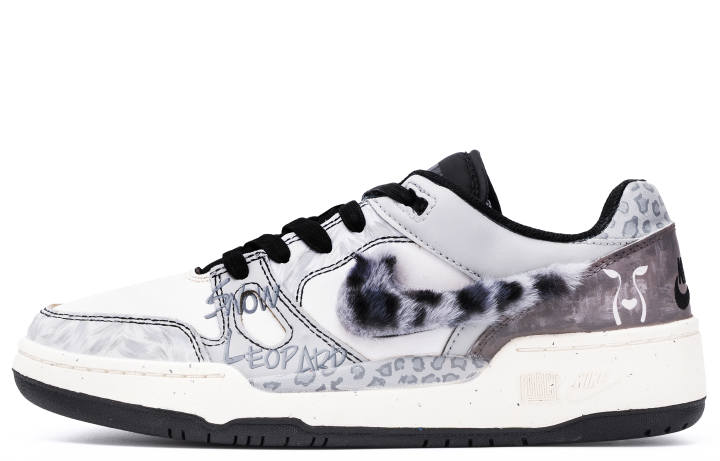 Nike Nike Full Force ADCDAVINCI Custom, Snow Leopard Cushioning Abrasion Resistant Cushioning, Wear Resistant Low top