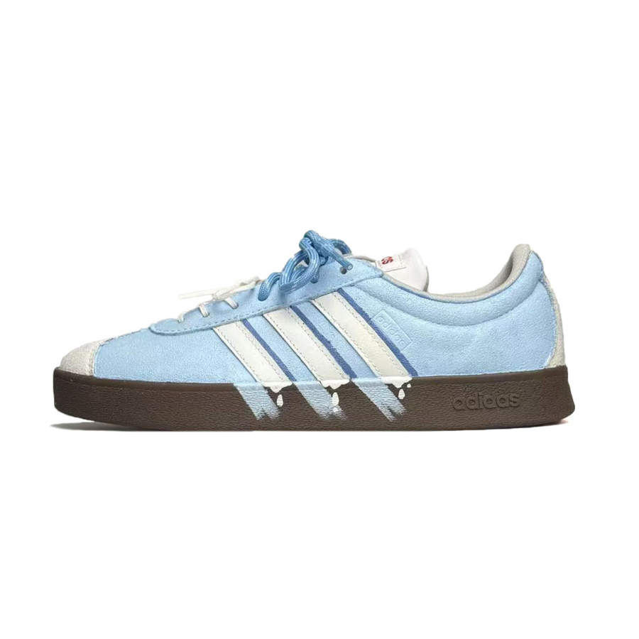 Adidas Adidas VL COURT 2.0 Lifestyle Ink, Fun Sesame Wear resistant And Lightweight Low top Skateboard Shoes Unisex White Blue