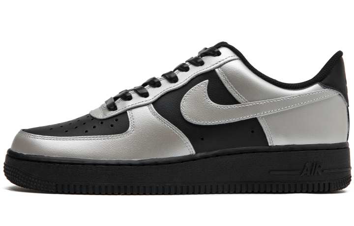 Nike Nike Air Force 1 Abrasion Resistant Slip Resistant Low top Skateboard Shoes Unisex Black Silver