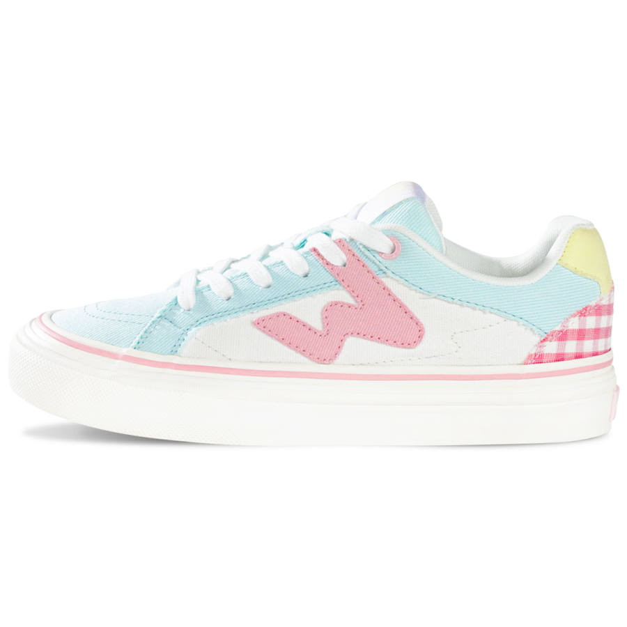 Ollieskate Slip Resistant Cushioning Abrasion Resistant Low top Skateboard Shoes Unisex White Blue Pink