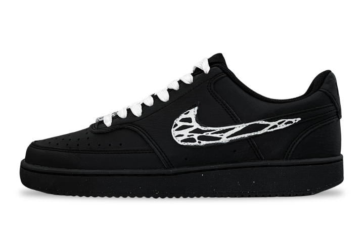 Nike Nike Court Vision Laser Black Wing Abrasion Resistant Low top Skateboard Shoes Men's Black