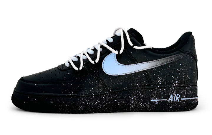 Nike Nike Air Force 1 Low Slip Resistant Abrasion Resistant Low top Skateboard Shoes Women's Black Blue