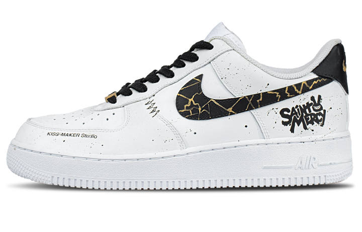 Nike Nike Air Force 1 Synthetic Leather Chinese Style Quick Dry Quick Dry Low top Skateboard Shoes Unisex White Black