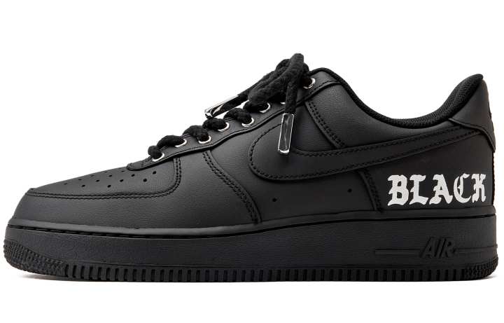 Nike Nike Air Force 1 Coverage Slip Resistant Low top Skateboard Shoes Unisex Black Silver