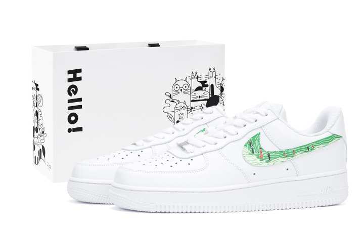 Nike Nike Air Force 1 Skateboard Shoes Unisex White Green