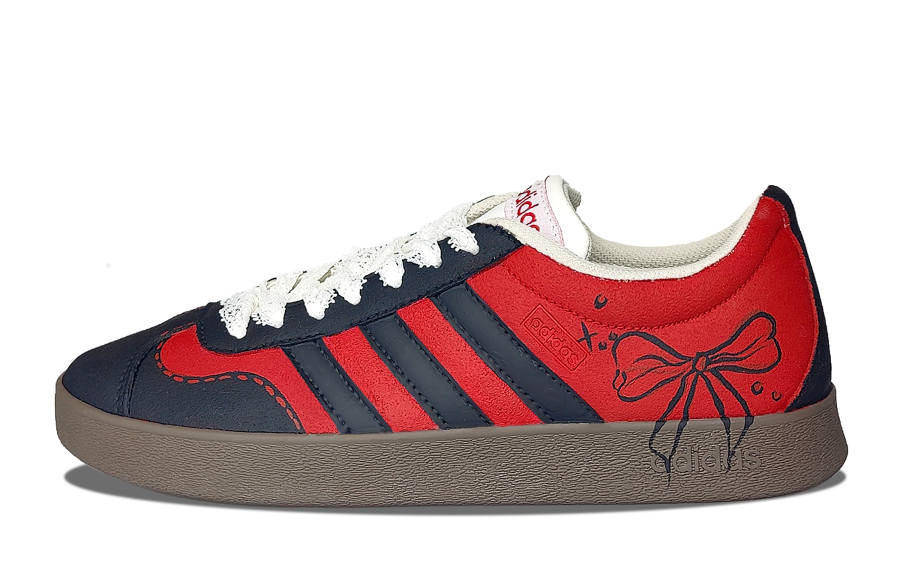 Adidas Adidas VL COURT 2.0 QiQi Abrasion Resistant Abrasion Resistant Low top Skateboard Shoes Unisex Red