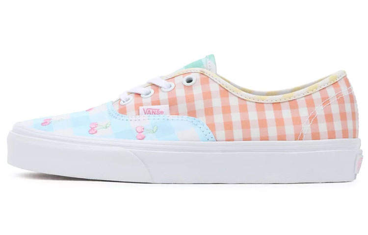 Vans Vans Authentic Plaid Low top Skateboard Shoes Unisex Blue Pink