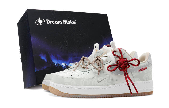 Nike Nike Air Force 1 Slip Resistant Abrasion Resistant Low top Skateboard Shoes Women's Light Gray
