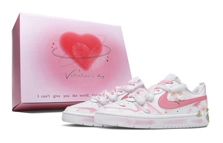 Nike Nike Court Borough Spring Letter Slip Resistant Abrasion Resistant Low top Skateboard Shoes Women's Pink